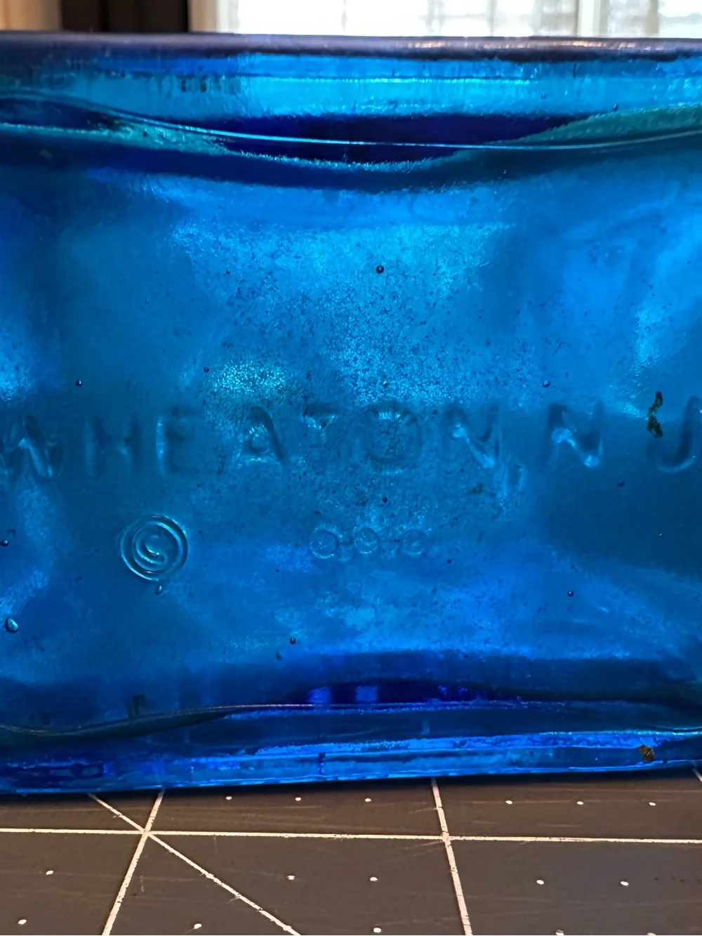 Vintage Wheaton NJ Cobalt Blue Paul Revere 1775 Eagle Glass Bottle Decanter